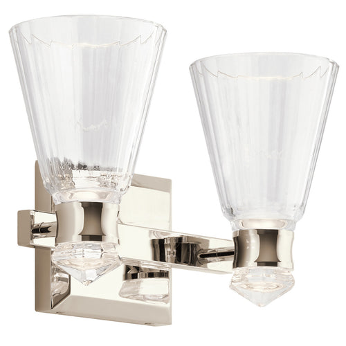 Elstead Kichler Kayva Geïntegreerde LED Wandlamp Gepolijst Nikkel, 3000K, IP44