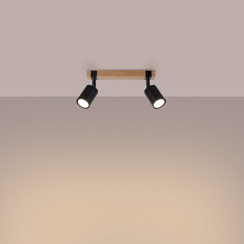 Sollux Lighting Plafondlamp FAGER 2 zwart - 38x6x17,2cm