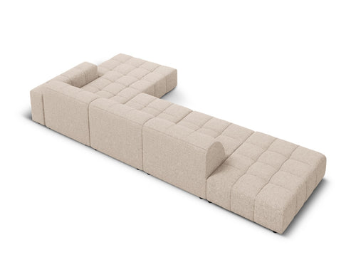 Cosmopolitan Design rechter hoekbank Chicago 5-zits, chenille beige - 167x348x78cm