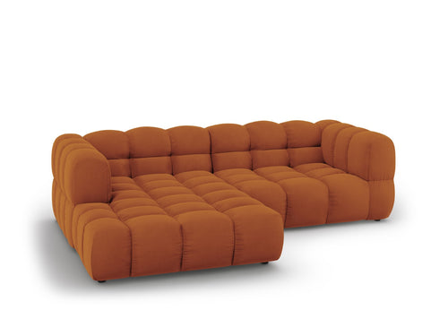Cosmopolitan Design Modulaire hoekbank links Sky 3-zits, flueel, terracotta - 162x244x70cm