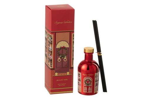 J-Line geurstokjes Surprise Window - Mulled Wine - glas - rood