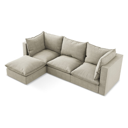 LaMiaSofa hoekbank links Ravenna - bouclé - taupe - 255x165x77