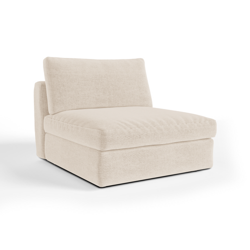 Sia Home - Modulaire fauteuil NEST - Zacht aanvoelende geweven stof - Beige - 93cm