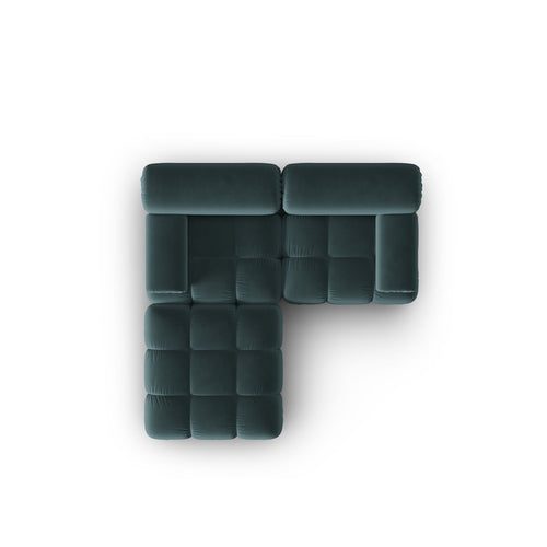 Cosmopolitan Design - Modulaire bank Cortina 3-zits, flueel turkoois - 188x188x70cm