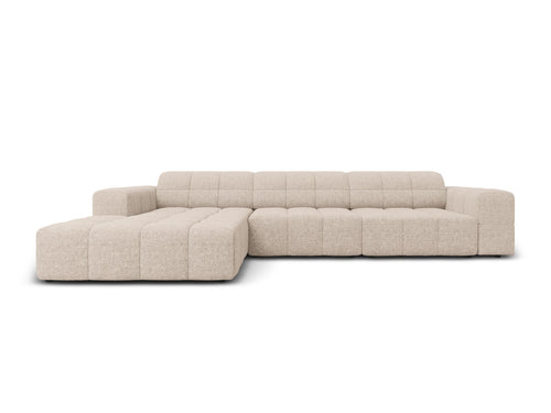 Cosmopolitan Design linker hoekbank Chicago 4-zits, chenille beige - 167x294x78cm