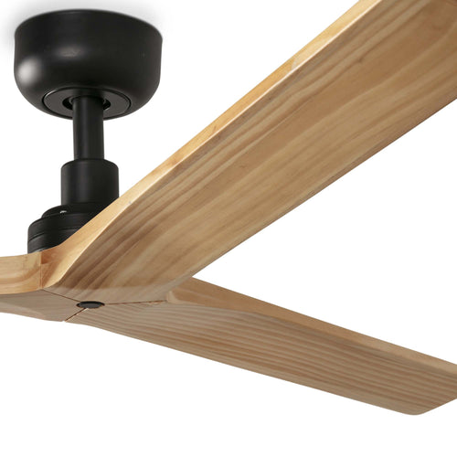 Faro KLIM Medium zwart, licht eikenhout DC-plafondventilator met 6 snelheden
