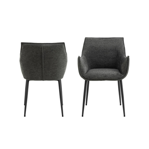 Rebellenclub Eetkamerstoel Lismore - Set Van 2 - Donkergrijs - vtwonen shop