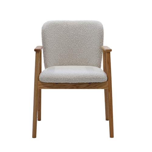 DÉJA Living Eetkamerstoel Lena - Eikenhout/Polyester - Beige - Set van 2