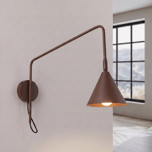 Sollux Lighting Wandlamp NOX 1 bruin met schakelaar - 14x61x30cm