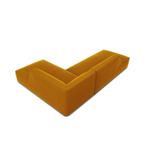 Cosmopolitan Design - Modulaire hoekbank rechts Siena 4-zits, flueel geel - 180x273x69cm