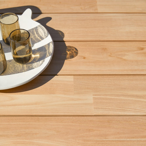 Tikamoon Tuinset in massief teak met 4 stoelen - Wit - vtwonen shop