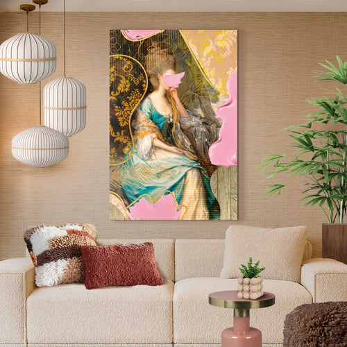 Reinders Pink Stylish glasschilderij -  meerkleurig/multi color - hobbyruimte - 116x78cm