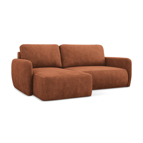 LaMiaSofa hoekbank links Corle - chenille stof - terracotta - 207x148x86