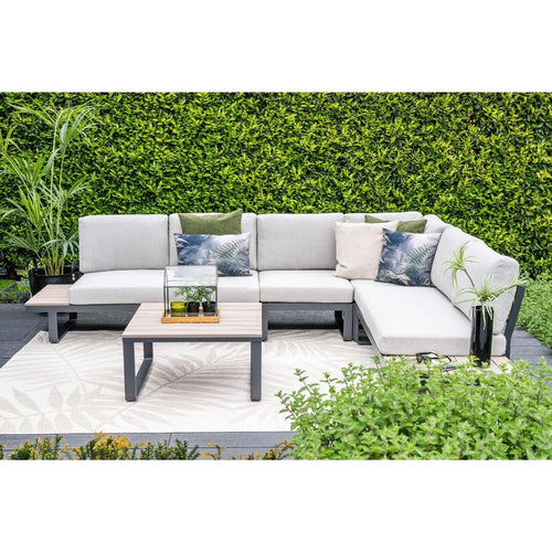 Garden Impressions loungeset Diego 5-delig - donker grijs - valley sand