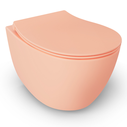 Isvea Wc Toilet Badkamer Hangend Zalm Roze Inclusief Softclose Toiletbril - vtwonen shop