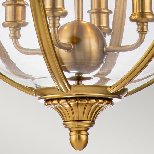 Elstead Feiss Adams Bolvormige hangende plafondlamp van gepolijst messing