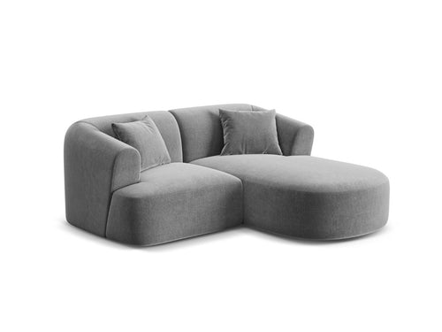 Cosmopolitan Design Modulaire hoekbank rechts Campi 3-zits, flueel grijs - 156x180x70cm