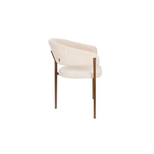 Dutchbone Naida Eetkamerstoelen Armleuning Beige - Set van 2