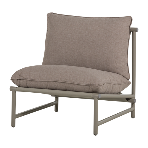 WOOOD loungestoel tuin Elvo - Aluminium - Zand - 75x82x75