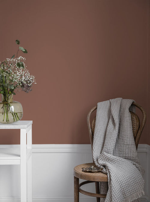 Duro Wallpaper behang effen terracotta - 53 cm x 10.05 m - 662217 - vtwonen shop