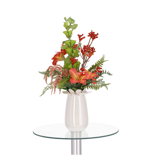 Maxifleur Kunst boeket Vivienne Madrid 55cm Oranje