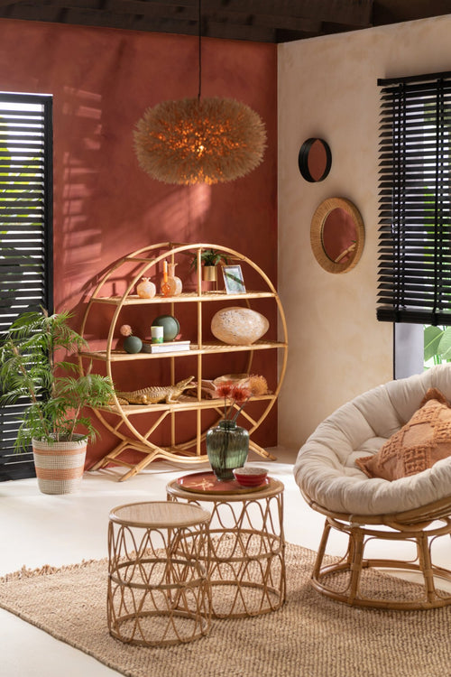 J-Line rek 3 Planken - rotan - naturel