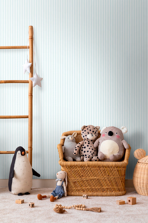 Sanders & Sanders behang strepen lichtblauw en wit - 53 cm x 10 m - 640474