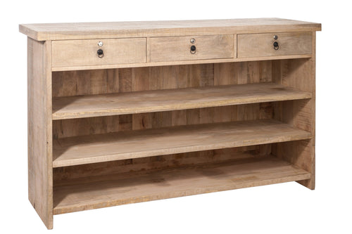 J-Line barkast 3 Lades + 3 planken - hout - naturel