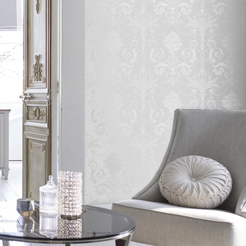 Laura Ashley Vliesbehang - Josette Metallic Silver - 10mx52cm - vtwonen shop