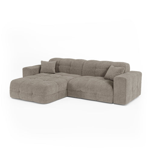Premium Interiors - Hoekbank links COCOON - gewaafd fluweel mol 230cm