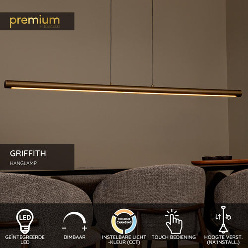 Lucide hanglamp GRIFFITH - Geïntegreerde LED - Brons