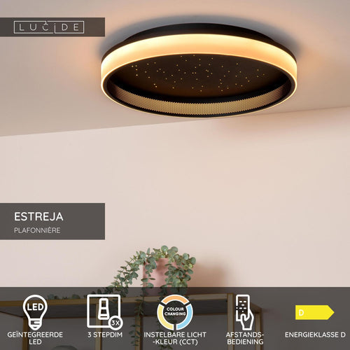 Lucide plafonnière ESTREJA - Geïntegreerde LED - Zwart