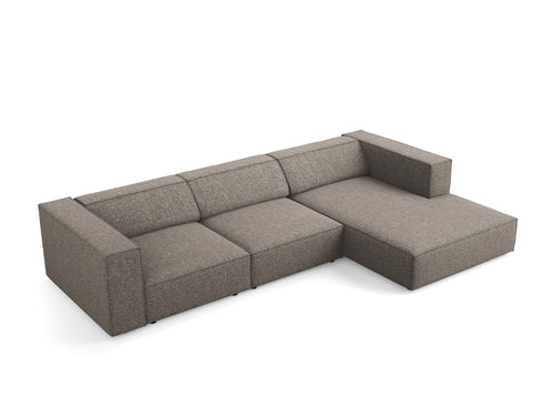 Cosmopolitan Design rechter hoekbank Arendal 4-zits, chenille, grijs - 166x284x70cm