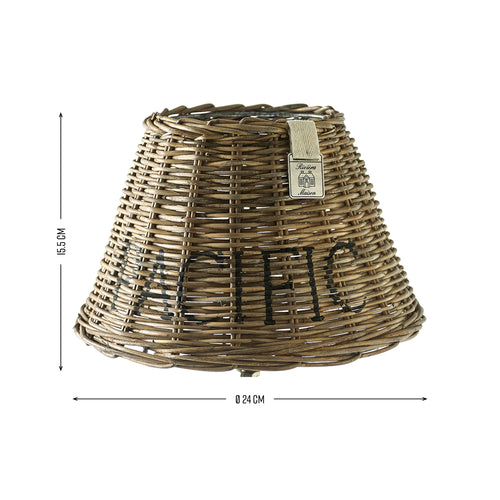 Rivièra Maison Pacific Lampshade 14x25 - Rattan, ijzer - Grijs - vtwonen shop