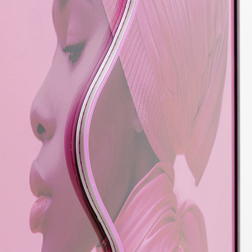 Kare Design Schilderij LED roze sjaal vrouw 80x80cm