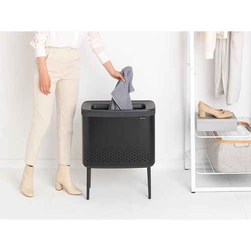 Brabantia Wasbox Bo - 60L - kunststof deksel - matt black - vtwonen shop