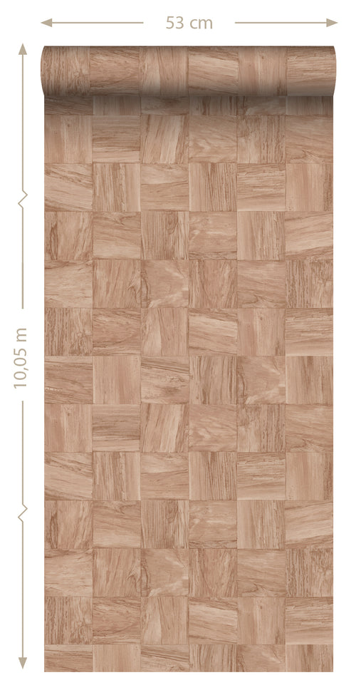 Origin Wallcoverings behang sloophout motief terracotta roze - 50 x 900 cm - 347931 - vtwonen shop