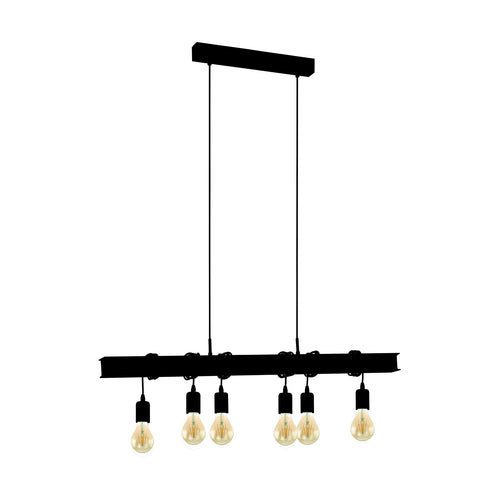 EGLO hanglamp Townshend 6 - e27 - 100,5 cm - zwart