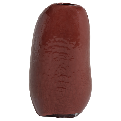 WOOOD vaas Sahil - Glas - Bruinrood - 42x23x14