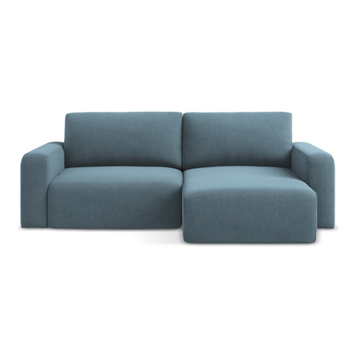 LaMiaSofa hoekbank rechts Ostia - textuurstof - lichtblauw - 244x149x79