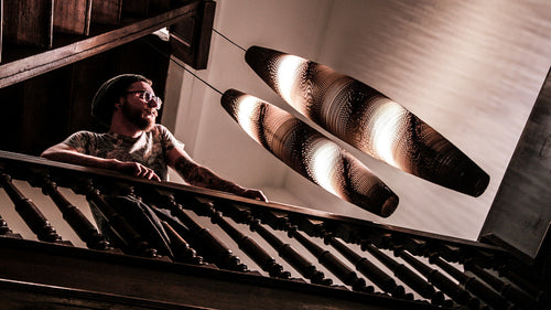 Think Paper hanglamp Skinny - 2 lichts - 21  x 200   cm - bruin - vtwonen shop