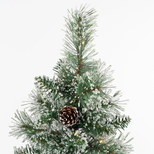 Black Box Trees Vandans Kunstkerstboom met Verlichting H120 x Ø60cm - Kunstboom met Kerstversiering - Kunst Kerstboom met Besneeuwde Takken - Groen