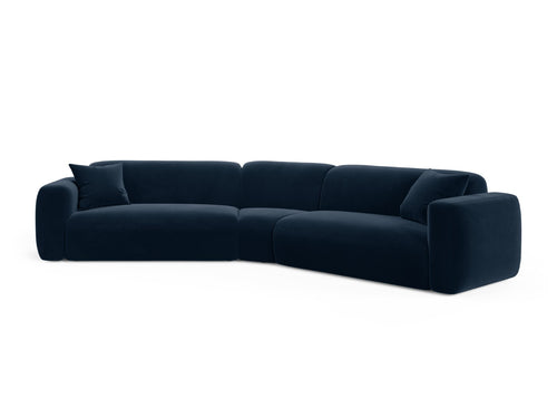 Cosmopolitan Design Symmetrische modulaire hoekbank Strino 3-zits, flueel koningsblauw - 210x344x78cm