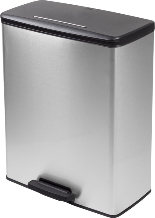 Curver Decobin Prullenbak - 65L - Rechthoekig - Zilver Metallic - vtwonen shop