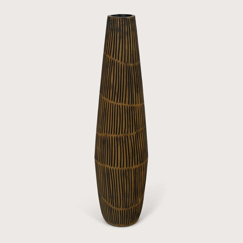 Maxifleur Vaas Ratan Bruin Zwart D17 H69