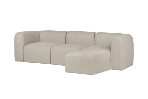 noo.ma Flom 3-zits hoekbank, Desert Beige Bouclé - zachte, modulaire sofa