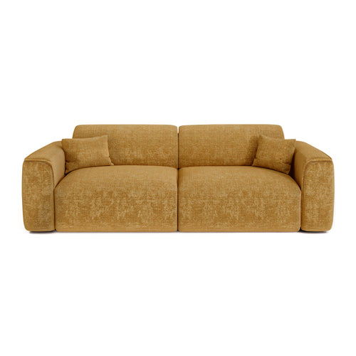 Sia Home - Slaapbank YUMA - gewaafd fluweel mosterd 240cm