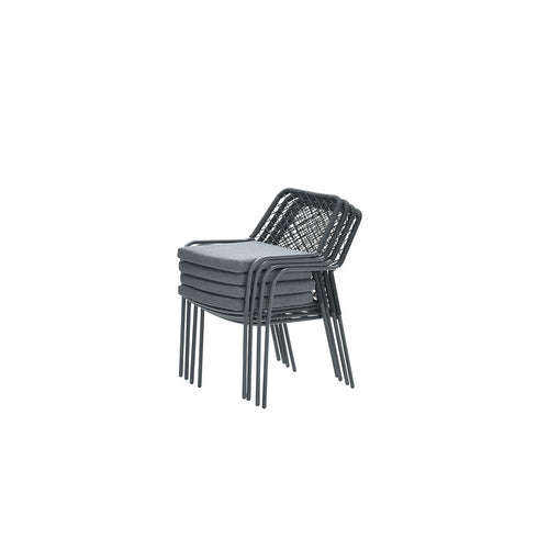 Garden Impressions tuinset Ross - Tulli zwart - light teak look - Ø148 cm