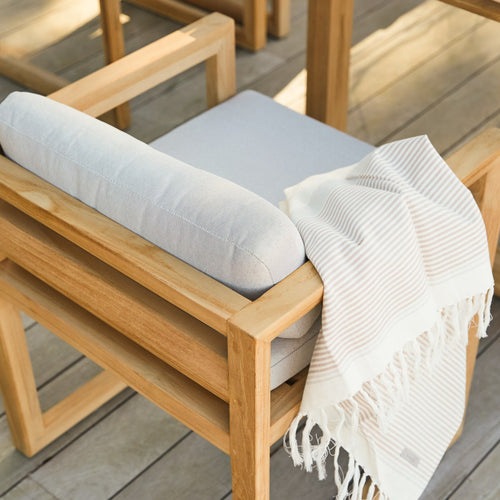 Tikamoon Massief teakhouten tuinset met 6 stoelen - Wit