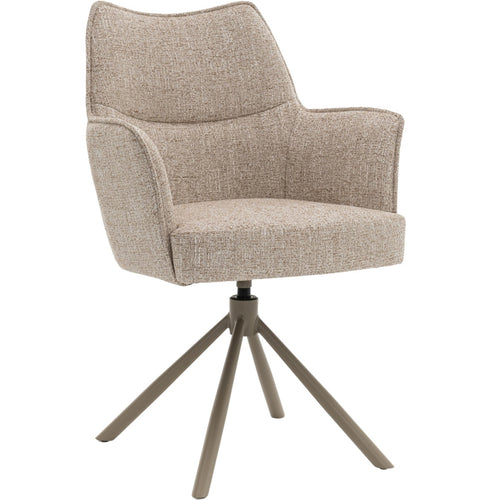 DÉJA Living Eetkamerstoel Zayn - Beige/Taupe - Draaibaar - Set van 2 - vtwonen shop